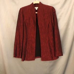 Coldwater creek red crinkle fabric blazer sz small